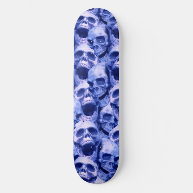 Dunkle blaue Skulls Skateboard (Vorderseite)