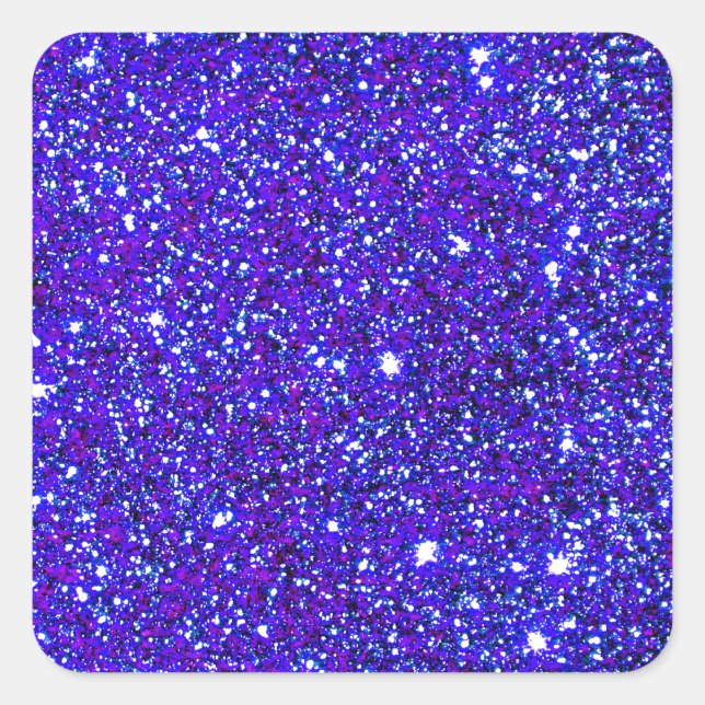 Dunkle blaue Sparkle Universe Night Sky Stars Quadratischer Aufkleber (Vorderseite)