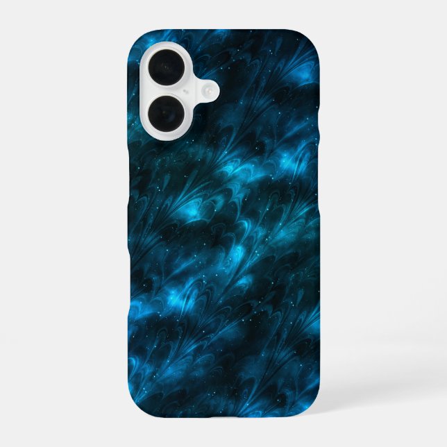 Dunkle blaue Welle iPhone 16 Hülle (Rückseite)