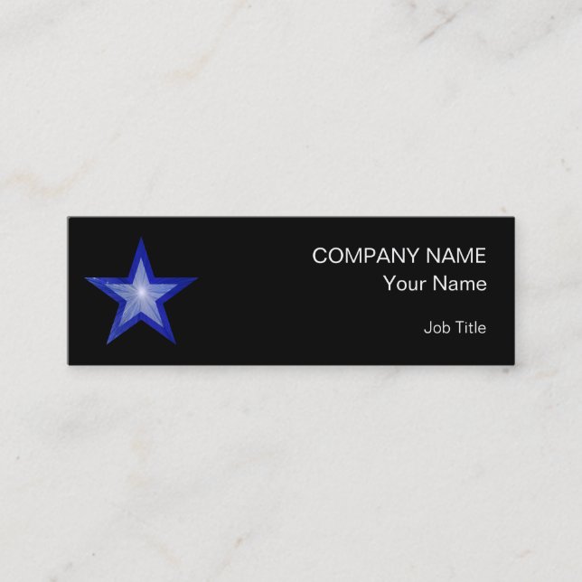 Dunkle Blue Star Visitenkarte schwarz (Vorderseite)