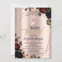 Dunkle Blume Ballettschuhe Rose Gold Kinderdusche