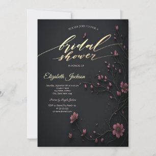 Dunkle Blume Gothic Brautparty Einladung