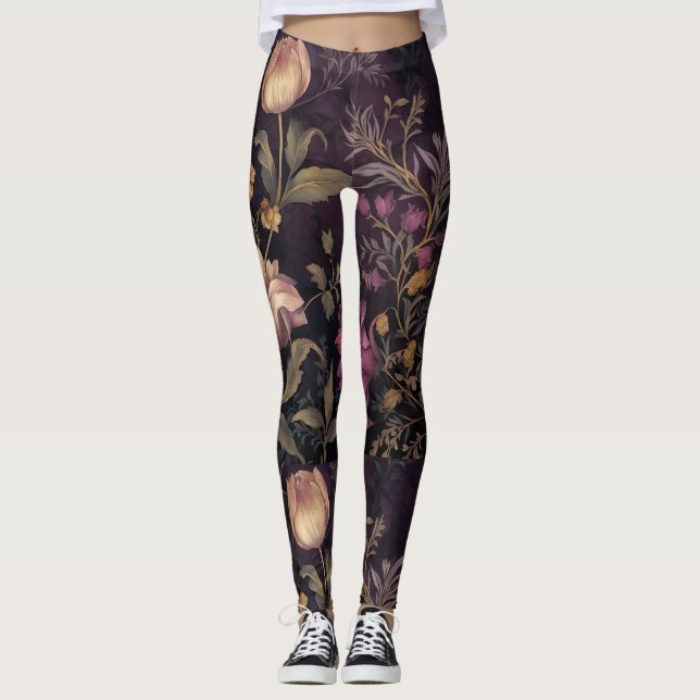 dunkle Blume Leggings (Vorderseite)