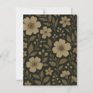 Dunkle Blumen Cottagecore Botanische Blumige Stimm Postkarte