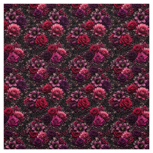 Dunkle Blüten Stoff (Muster)