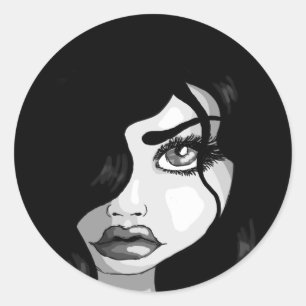 Dunkle Bordüren Runder Aufkleber