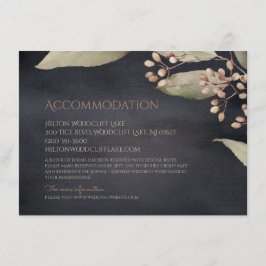 Dunkle botanische Vegetation rustikale Unterkunft Begleitkarte