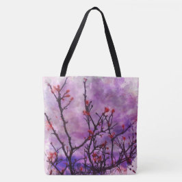 Dunkle Branchen mit roten Buds