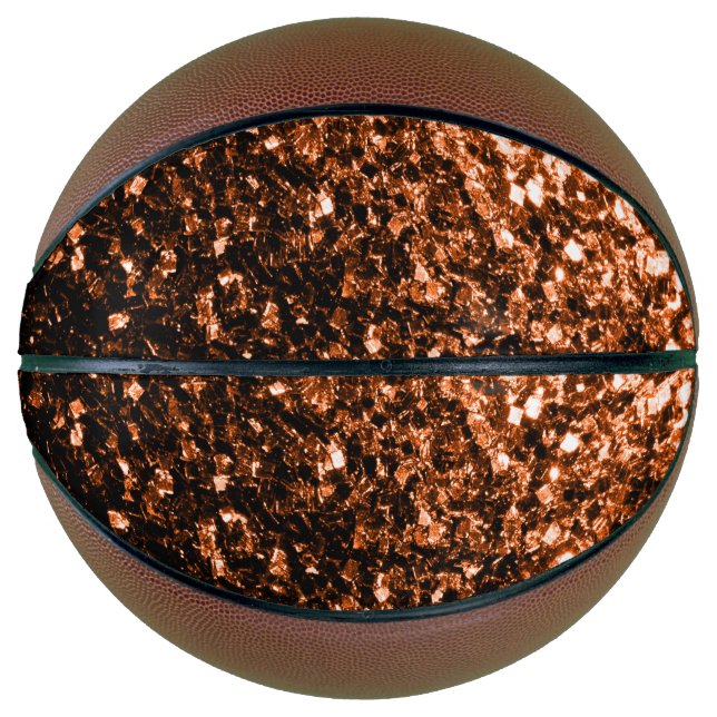 Dunkle Bronze-Imitate Glitzer Glitzern Basketball (Vorderseite)