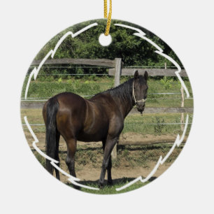 Dunkle Buchtthoroughbred-Pferdeverzierung Keramik Ornament
