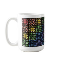 Dunkle Bunte Quilt-Blöcke Kaffeetasse