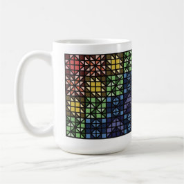 Dunkle Bunte Quilt-Blöcke Kaffeetasse