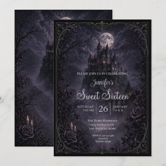 Dunkle Burg Gothic Sweet 16 Einladung