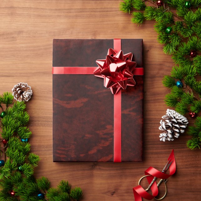 Dunkle Burgunderrote Marmortextur Geschenkpapier (Feiertagsgeschenk)