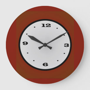 Dunkle Burnt Orange mit weißem Zentrum Große Wanduhr