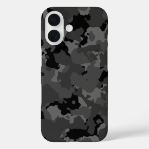 Dunkle Camouflage Muster iPhone 16 Hülle