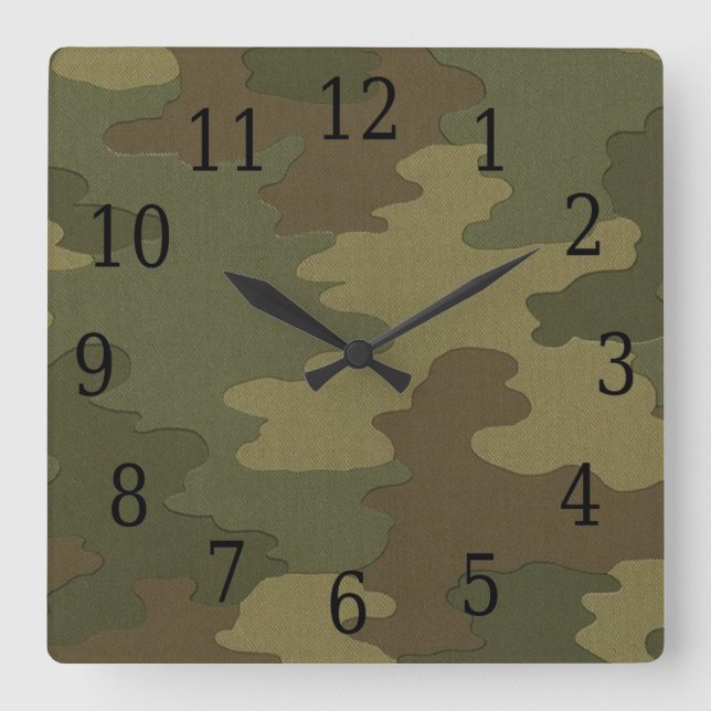 Dunkle Camouflage Square Uhr (Vorderseite)