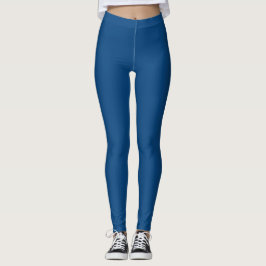 Dunkle Cerulean-Farbige Einfache Farbe Leggings