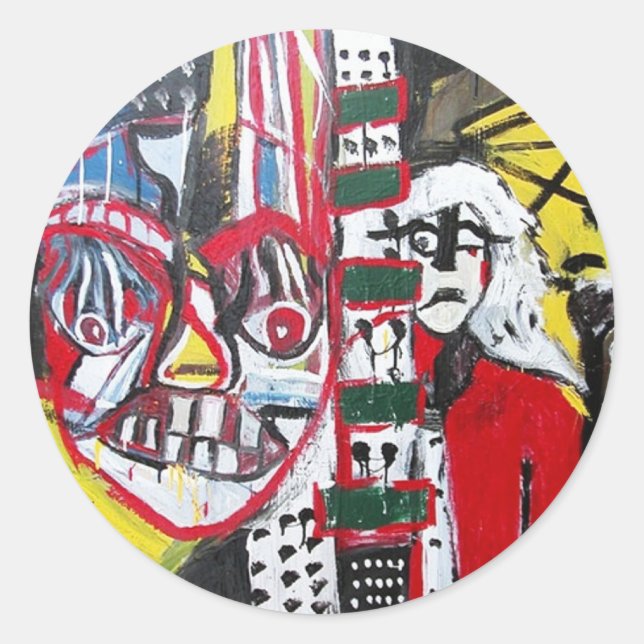 Dunkle Clowns Runder Aufkleber (Vorderseite)