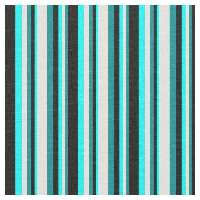 Dunkle Cyan-, Light Cyan-, Cyan- und Black Lines Stoff (Nahaufnahme)