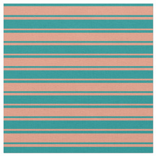 Dunkle Cyan- und Dunkle Lachslinien Stoff