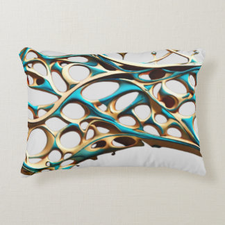 Dunkle Cyan und Gold Arabesque Pillow Dekokissen