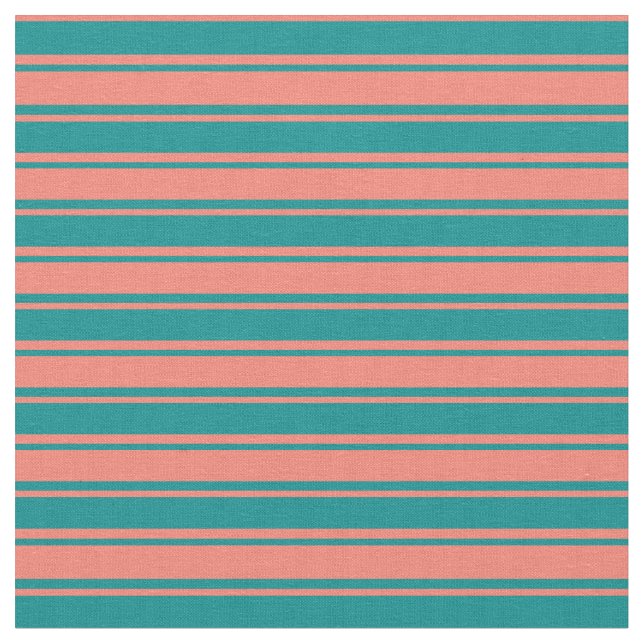 Dunkle Cyan- und Lachsfarben Stoff (Nahaufnahme)