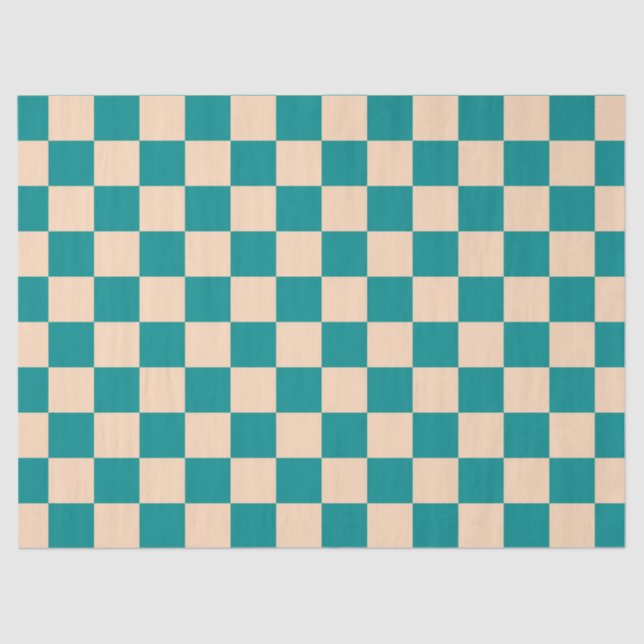 Dunkle Cyan- und Soft Peach-Karton Seidenpapier (Vorderseite)
