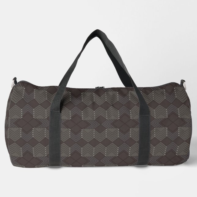 Dunkle Diamant-Muster-Tasche  Duffle Bag (Vorderseite)