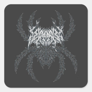 Dunkle Disziplin Spinne Athletisch Gothic Emblem Quadratischer Aufkleber