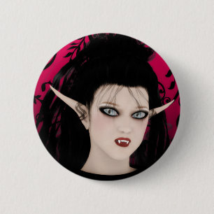 Dunkle Diva-gotischer Kunst-Vampir Button