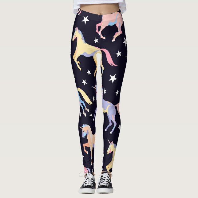 Dunkle Einhornfantasie: Magisch Nahtlos. Leggings (Vorderseite)