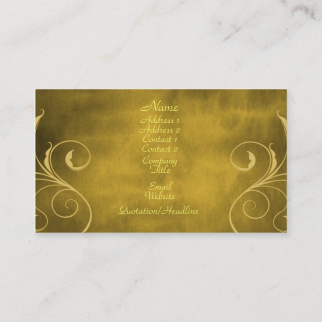 Dunkle Elegance Business Card, Gold Visitenkarte (Vorderseite)