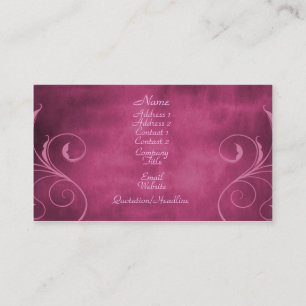 Dunkle Elegance Business Card, rosa Visitenkarte