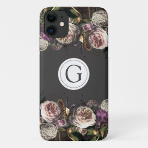 Dunkle Elegance Floral Monogram iPhone Case-Mate iPhone Hülle
