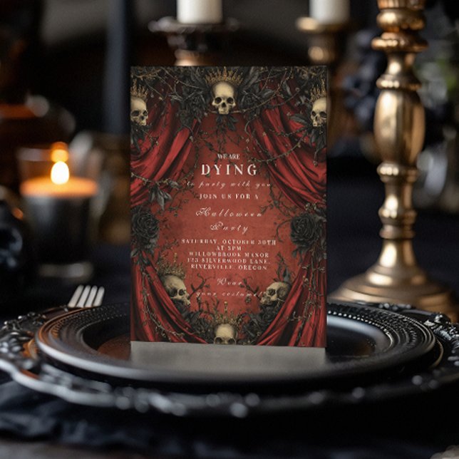 Dunkle Elegance Roter Vorhang Halloween-Ansammlung Einladung (Von Creator hochgeladen)