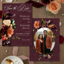 Dunkle elegante Herbst-Blumen-Burgunder-Hochzeitsf