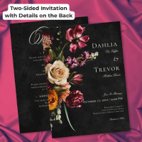 Dunkle elegante herbstliche Blumenhochzeit doppels