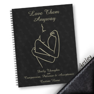 Dunkle Elegante Minimalistische Kalligraphie Liebe Notizbuch