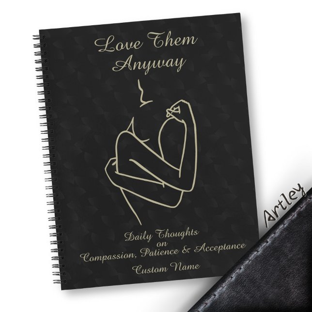 Dunkle Elegante Minimalistische Kalligraphie Liebe Notizbuch (Von Creator hochgeladen)