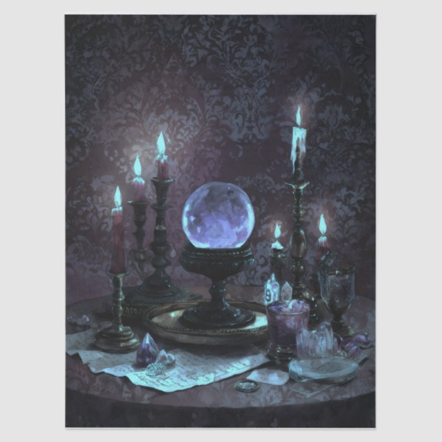 Dunkle elegante romantische gotische Tischdecke  Seidenpapier (Vorderseite)