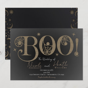 Dunkle elegante rustikale BOO magische Halloween-H Einladung