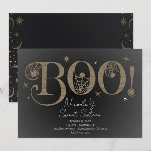 Dunkle elegante rustikale BOO Magische Halloween S Einladung