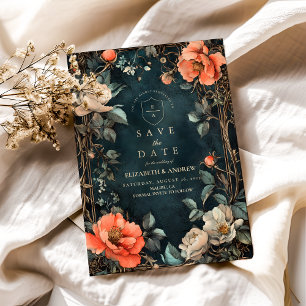Dunkle Eleganz Hochzeitsthema Save The Date