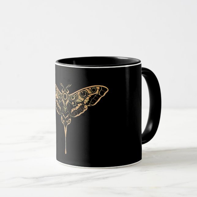 Dunkle Eleganz Noir & Gold Tasse (VorderseiteRechts)