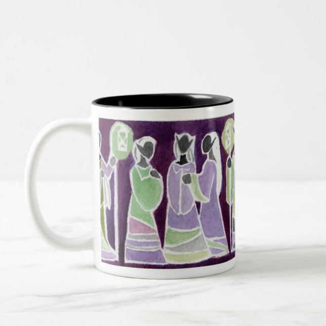 Dunkle Elven Laternen-Tasse Zweifarbige Tasse (Links)