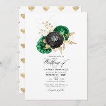 Dunkle Emerald- und Gold Floral Wedding