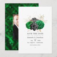 Dunkle Emerald- und Gold Floral Wedding