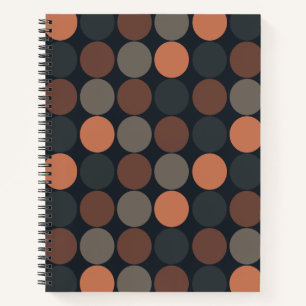 Dunkle Erde Geometrisches Kreis-Punkte-Design Notizbuch