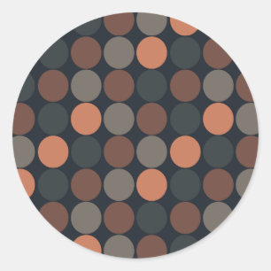 Dunkle Erde Geometrisches Kreis-Punkte-Design Runder Aufkleber